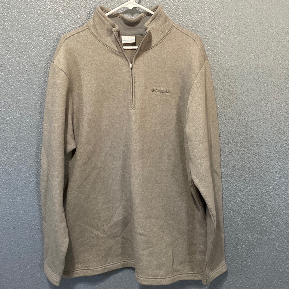 COLUMBIA | Men’s 1/4 Zip Up Pull Over Sweater size XL Gray